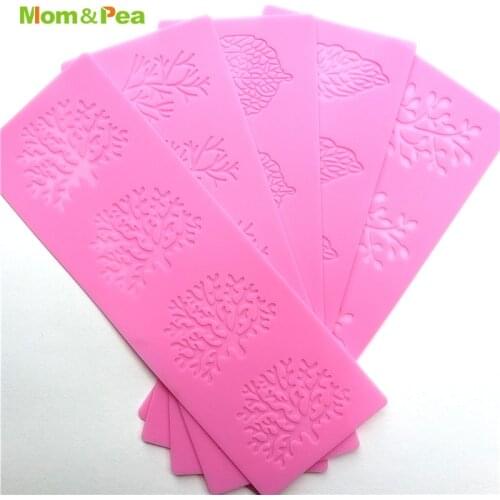 YS8055 Tree & Leaf Lace Pad Silicone Mold Sugar Paste Fondant Cake Decoration 3D Mould