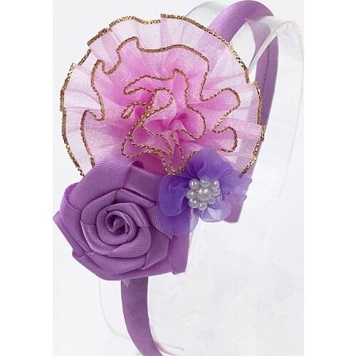 Cute Hairbands Hair Hoop Big Flowers Lace Phnom Chiffon Rose Flower Hair Band Girls Headband Girls Hair Accessories
