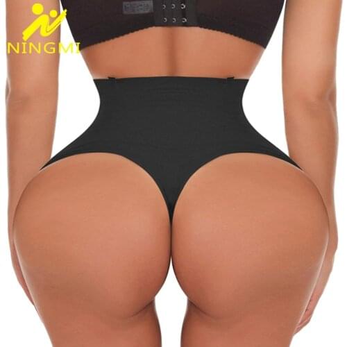 NINGMI Tummy Control Panties Women Sexy Butt Lifter Waist Trainer Body Shaper Thong Wedding Dress Shapewear Brief Slimming Pants