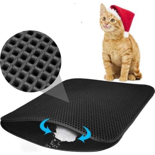 Waterproof Pet Cat Litter Mat Eva Double Layer Cat Tray Trap Mats Litter Litiere Trapping Pad Bottom Non-slip Cats Accessories
