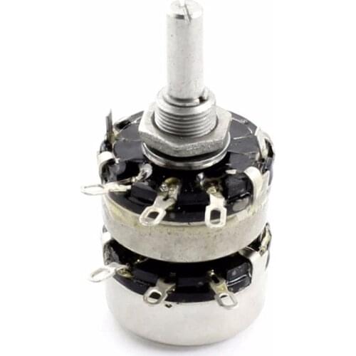 WTH118 100K 6mm Dia Slot End Round Shaft Carbon Film Potentiometer 2W 100K Ohm