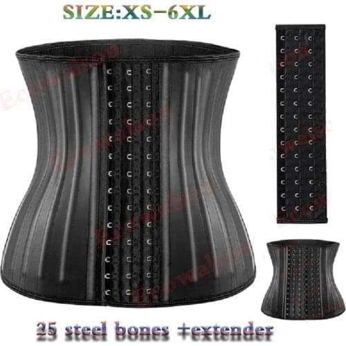 XXXS-6XL 25 Steel Bone Waist Trainer for Women Corset Cincher Body Shaper Girdle Trimmer with Steel Bones And Extender