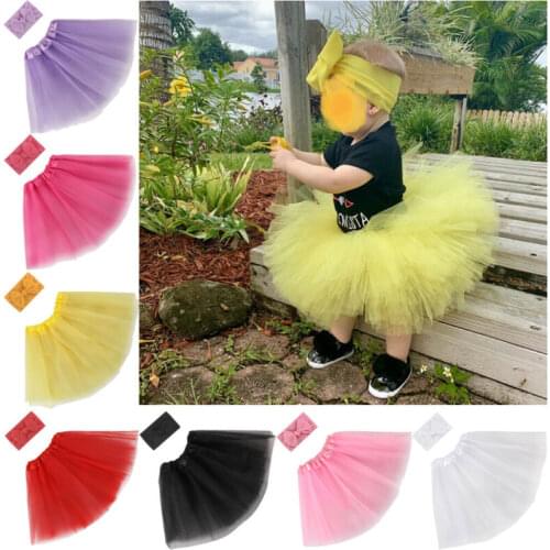 Princess Baby Skirts Newborn Toddler Baby Tutu Ball Gown Skirt Headband Photo Prop Outfits Set Kid Photography Clothes