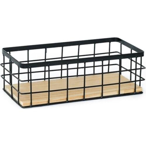 Iron Storage Holders Home Storage Shelf Wall Hanging Storage Box Flower Pots Book Storage Racks Decoration Organizer Shelves-Bla