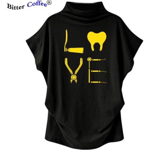 Women Tshirt Batwing Sleeve Tops T Shirt Women dentist dentistry dental tooth Humor Cotton Female Tshirt Tees Tops Plus Size