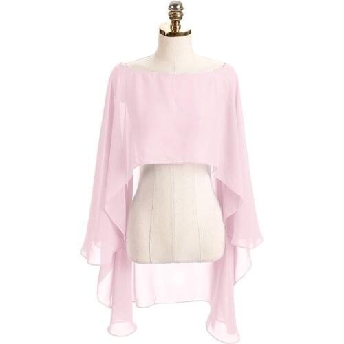 Women Soft Wedding Capes Wedding Jacket Wraps Chiffon Shrug Bridal Bolero Long Shawl and Wraps