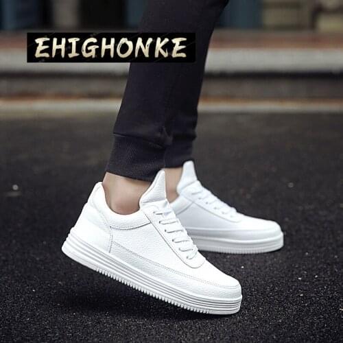 Ladies New White Shoes Thick Heel White Sneakers Ladies Casual Comfortable Ladies High Heels Sneakers Zapatos Cuero Mujer39-44