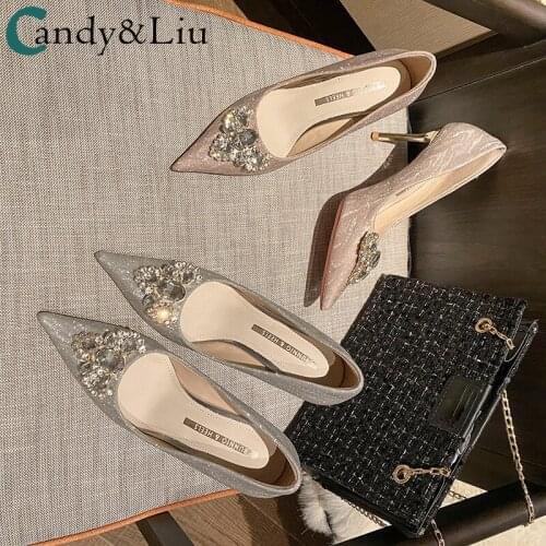 Lady Office Pumps Pointed High Heels Womens Thin Heels 2021 New Wedding Commuting Black Shoes Plus Size US 10