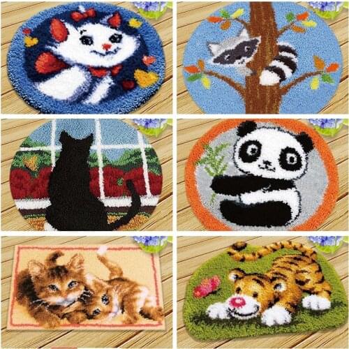 Animal Smyrna Knooppakket Klink Haak Kleed Bloemen Do It Yourself Cross Stitch Pillows Borduurpakket Kussen latch hook Pillow 3D