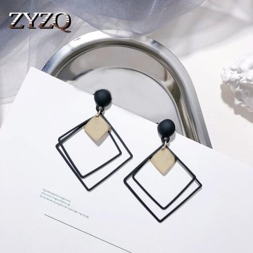 ZYZQ Classic Geometric Stud Earrings Korean Stylish Women Accessories Daily Use Jewel Earrings Wholesale Lots&Bulk Hot Trendy