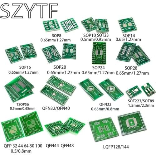 10pcs SOP patch adapter board SOP8 SOP10 SOP16 SOP28 TQFP QFN IC test board PCB board