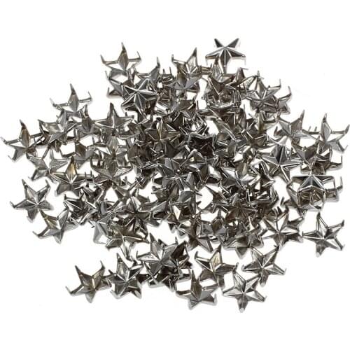 100pcs Silver Star Studs Nailheads 9mm