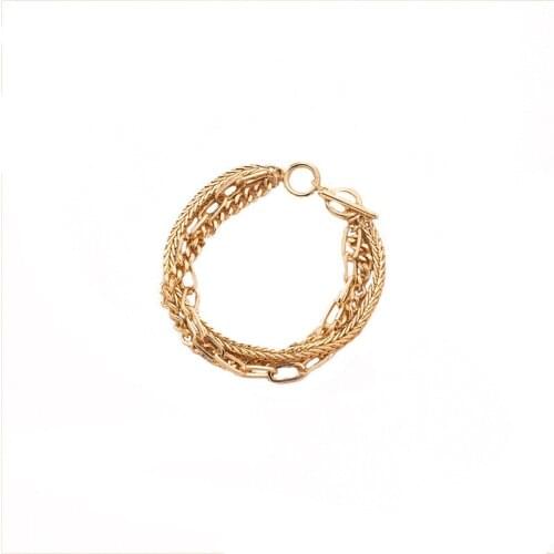 2020 New High Flown Style Attachment Bar Multiple Chains Chomel Bracelet for Women