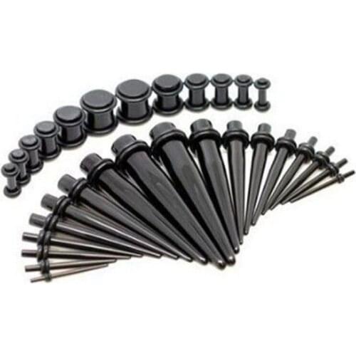 36PCS/Lot New Arrival Ear Plugs Tunnels stainless steel Body Jewelry Acrylic Women Men Fashion Piercing Ear plug Expenders