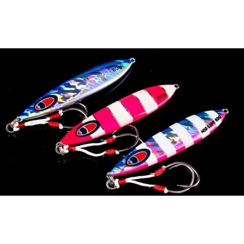 5PCS Deep sea Jigging Slow Jig Fishing Ocean Boat Rock Beach Jigbait Spoon Lure Hook baits 60g 80g 130g