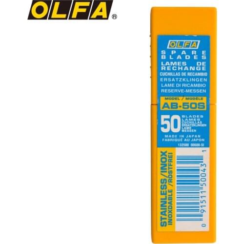 Japan OLFA stainless steel AB-50S standard 0.38mm thickness utility knife 9mm durable 50 pieces
