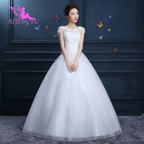 AIJINGYU 2021 girl Customized new hot selling cheap ball gown lace up back formal bride dresses wedding dress FU145