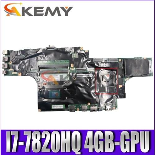 Akemy For Lenovo Thinkpad P51 Laptop Motherboard CPU i7-7820HQ GPU 4GB Tested OK FRU 01AV362 01AV361 01AV363 01AV373 01AV371