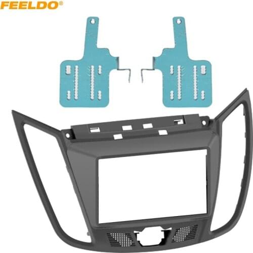 FEELDO Car 2DIN Stereo Radio Fascia Frame For FORD C-Max Kuga Escape Dashboard Panel Frame Installation Mount Kit #AM4979