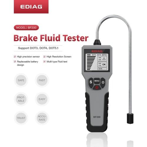 Digital Brake Fluid Tester BF200 for DOT3 DOT4 DOT5.1 Water Content Detector LED Display Car Accessories Oil Quality Test Pen
