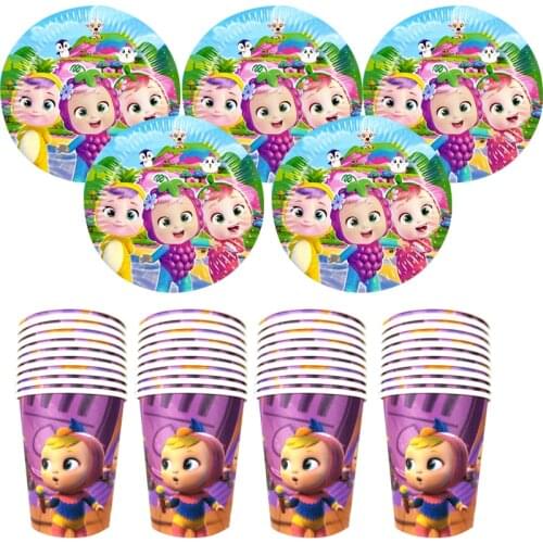 Baby Shower Decorate Cups Plates Kids Favors Pet Crying Baby Theme Dishes Glass Birthday Events Party Tableware 120pcs/lot