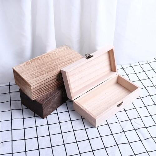 Retro Jewelry Box Desktop Wood Clamshell Storage Hand Decoration Wooden Box
