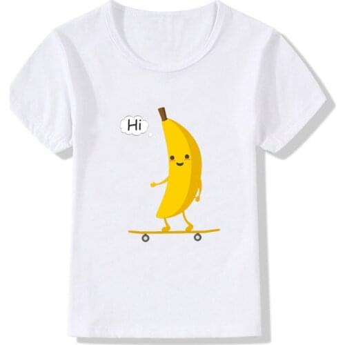 Children T-shirt boys and girls clothes banana print summer short-sleeved casual round neck T-shirt boys and girls baby clothes