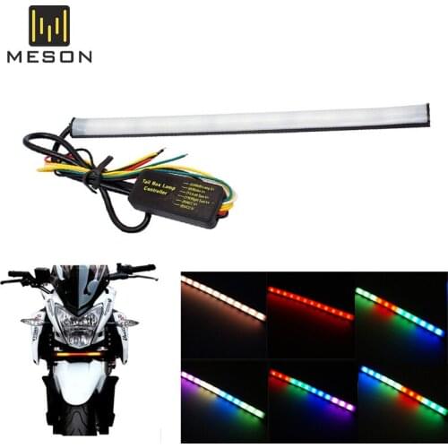 RGB Flexible Flowing Motorcycle turn signal light brake light Daytime running DRL light Universal Marker Lamp Accessory