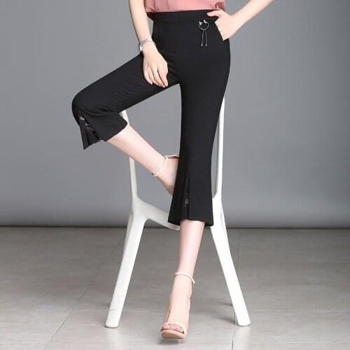 Summer Flare Pants Women 2020 Big Size Flared Trousers Women Casual Pants Sexy Plus Size Clothes Pantalon Femme KJ059