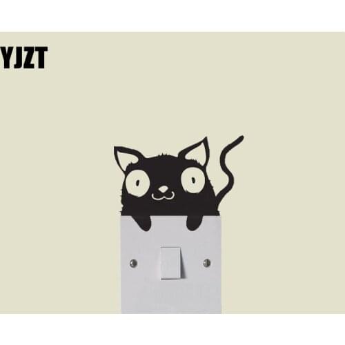 Curious Humorous Cat Switch Sticker Nice Beautiful Vinyl Wall Decal Decor Animal 8SS-0057