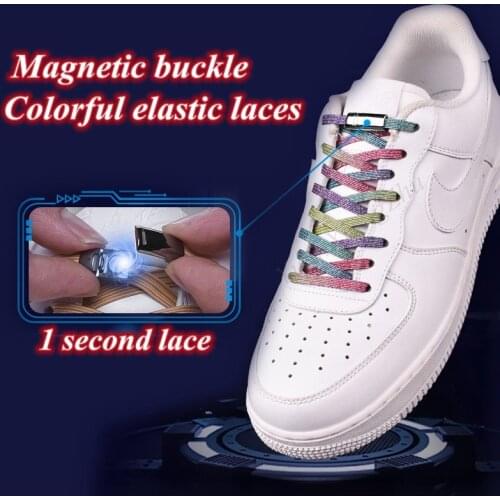 New Magnetic ShoeLaces Elastic Locking ShoeLace Special Creative No Tie Shoes lace Kids Adult Unisex Sneakers Laces strings