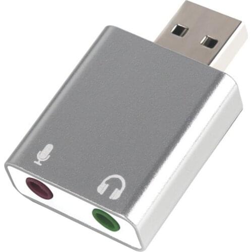 HS-100B Sound Card Chip USB7.1 Channel Analog Sound Card Aluminum Alloy Computer Hardware Various Connectors Channel Sound Card