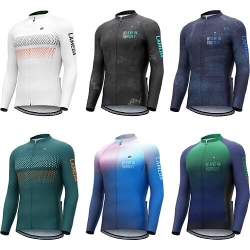 LAMEDA spring and summer cycling jersey mens long-sleeved shirt road mountain bike clothing cycling clothes