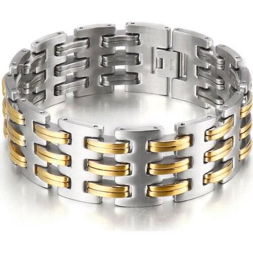 HAOLYNJOY 25mm Wide Bracelet Trend Bicycle Chain Mens Stainless Steel Future Bracelet Jewelry