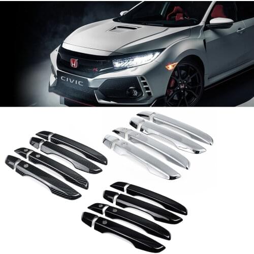 ABS Auto Exterior Door Handle Covers Trim w/ Keyless Entry For Honda Civic 10th 2016 2017 2018 2019 2020 2021 Car Styling
