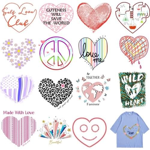 Sweet Love Simple Letters Applique on Clothes Stickers on fabric Heat Transfer PVC Patch Ironing stickers Free shipping products