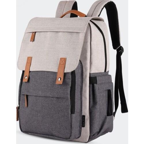 2019 New Fashion Color Block Mummy Bag Women Large Function Backpacks Travel Waterproof Baby Bag