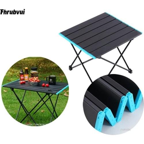New outdoor folding table mini portable hiking camping barbecue table light aluminum table export wholesale trumpet