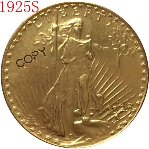 Wholesale Replica 1925-S $20 St. Gaudens Coin Copy 100% coper manufacturing gold-plated