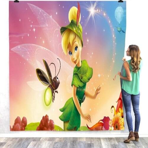 Disney Anime Tinkerbell Girls Gifts Blanket Cartoon Sherpa Soft Warm Throw Duvet Sofa Bed Car Body Cover Home Textile Home Decor