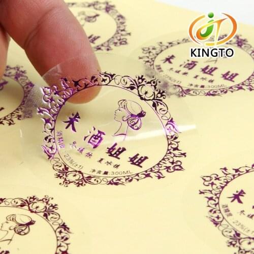 Transparent Purple Gold Foil Stamping Labels