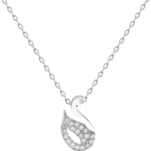 Certified Swarovski Cubic Zirconia Swan 925 Sterling Silver Pendant