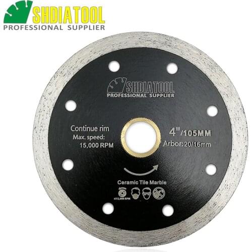 SHDIATOOL 10pks 105mm Hot-pressed Thin Continue rim diamond cutting blades ceramic/tile Diamond Cutting disc Chip-free