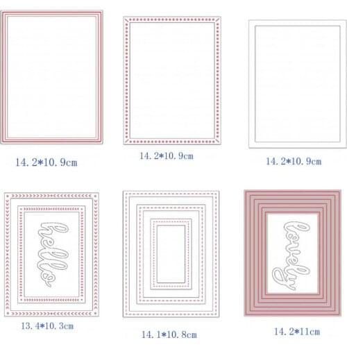 Metal cutting dies 6pc frame cut die mold decoration Scrapbook paper craft knife mould blade punch stencils die