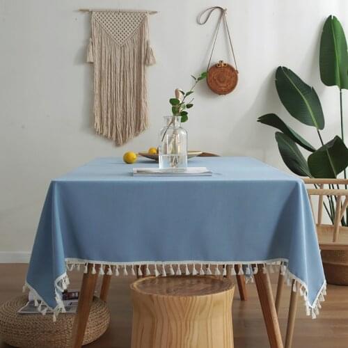Nordic Tablecloth Tassel Lace Waterproof Rectangular Coffee Table for Living Room Outdoor Wedding Party Table Cloth Cover Decor