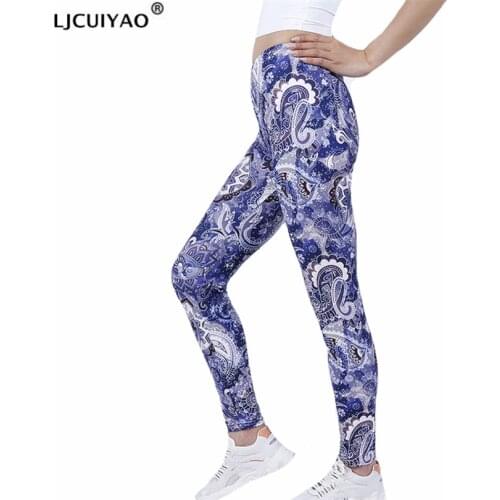 LJCUIYAO Sport Yoga Leggings Sexy Hip Push Up High Waist Solid Pants Running Breathable Quick Dry Tight Sportswear Print Bottom