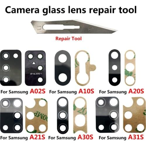 2Pcs Back Camera Glass Lens For Samsung A10S A20S A21S A70S A30S A50S A11 A31 A41 A51 A71 M21 S20 Plus Ultra Note 10 Lite Tools