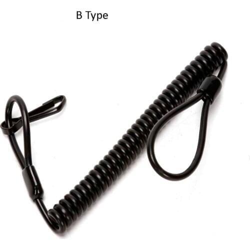 Tactical Retractable Spring Elastic Rope Military Lanyard Sling for Airsoft Outdoor Camping Anti-lost Phone Keychain Black