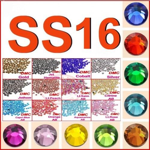Top Quality ! SS 16 1440pcs Clear Crystal Color DMC Hot Fix Rhinestone iron on Stones Jewelry for Women Wedding DIY Clothes