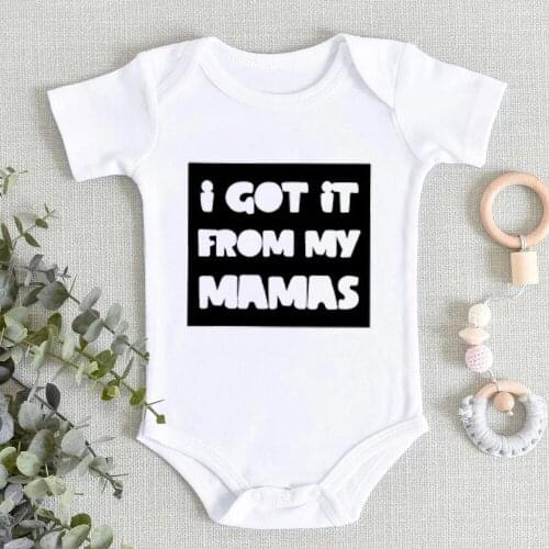 I Got It from My Mamas Baby Kids Clothes Letter Print Baby Fashion Bodysuits Baby Girls Boys Jumpsuit Summer Soft Newborn Onesie